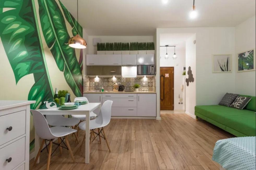 קרקוב Cozy Modern Studio Green Apartment In Old Town מראה חיצוני תמונה
